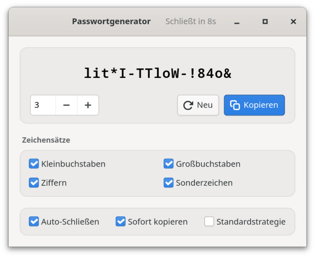 Das Fenster im hellen Modus